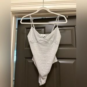 Gray superdown Bodysuit